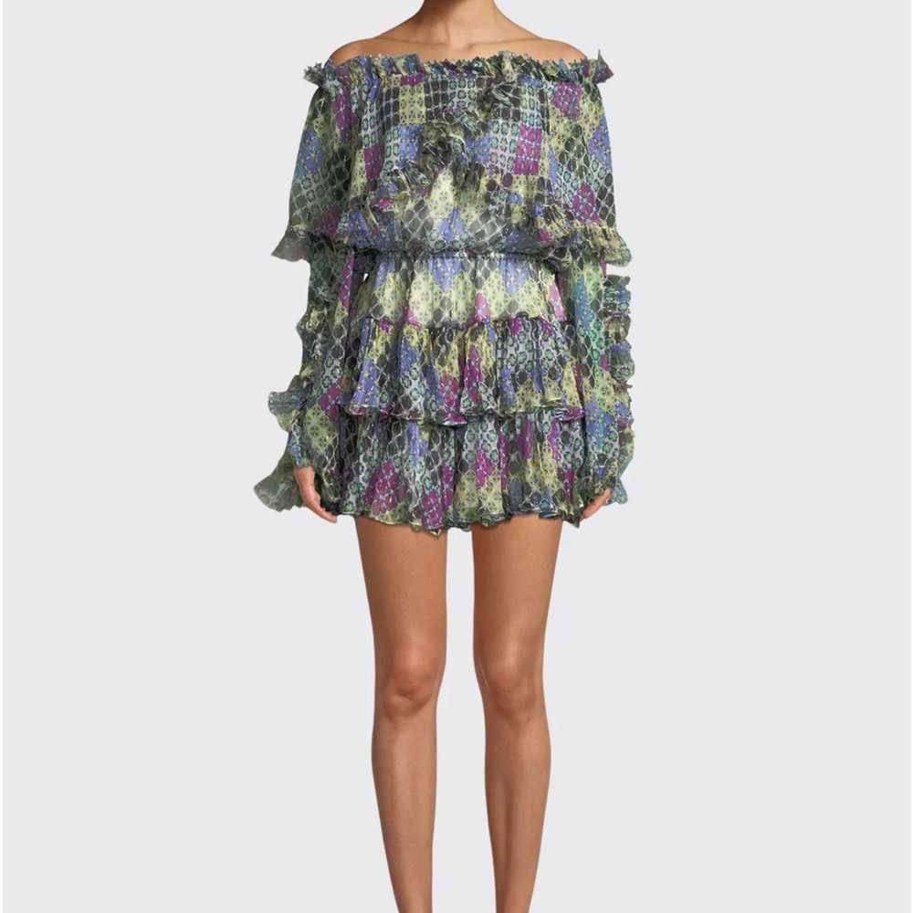 Caroline Constas Multicolor Off-Shoulder Dress
